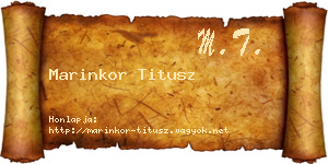 Marinkor Titusz névjegykártya